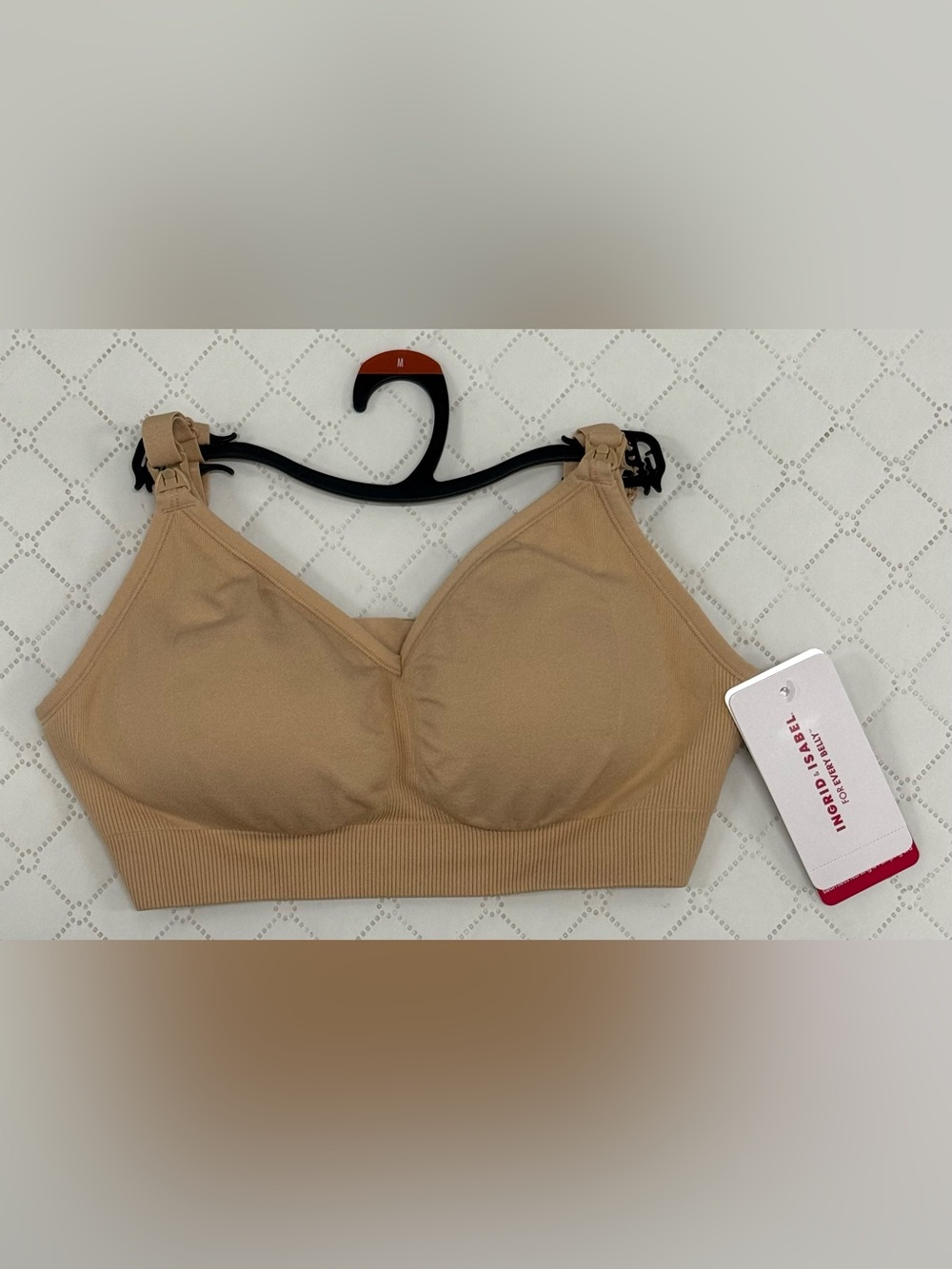Ingrid & Isabel Women’s Nursing & Pumping Bra Medium Soft Almond NWT